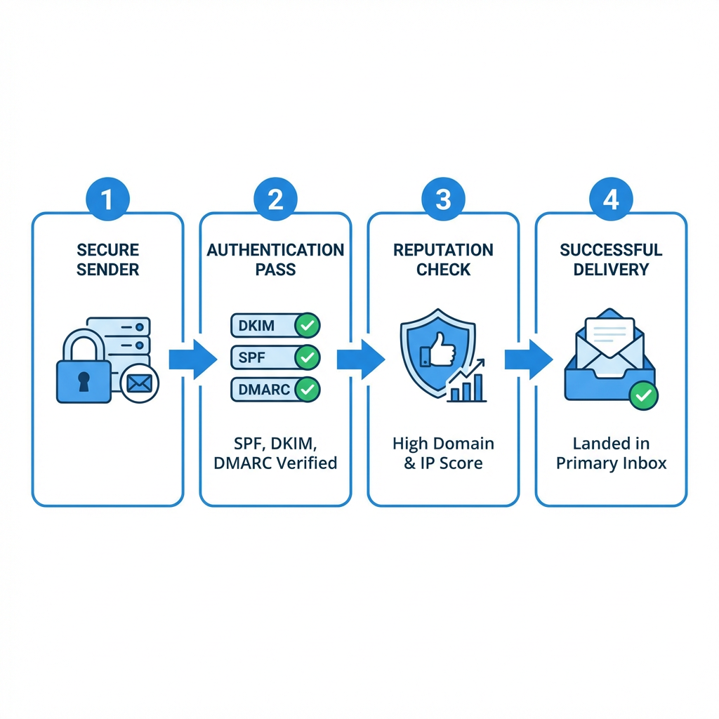 Email Deliverability Process Infographic